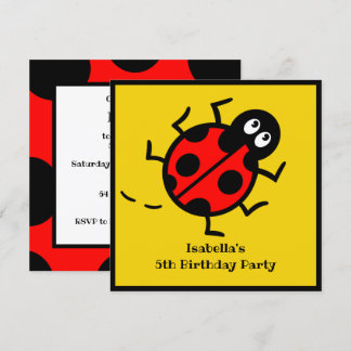 Personalisierte Ladybird-Muster Einladung