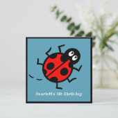 Personalisierte Ladybird-Muster Einladung (Stehend Vorderseite)
