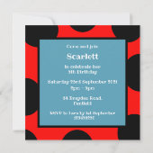 Personalisierte Ladybird-Muster Einladung (Rückseite)