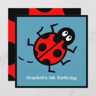 Personalisierte Ladybird-Muster Einladung