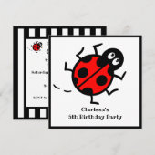 Personalisierte Ladybird-Muster Einladung (Vorne/Hinten)