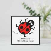 Personalisierte Ladybird-Muster Einladung (Stehend Vorderseite)