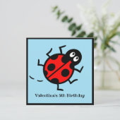 Personalisierte Ladybird-Muster Einladung (Stehend Vorderseite)