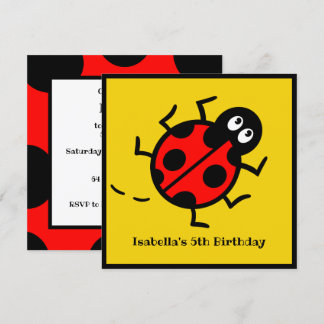 Personalisierte Ladybird-Muster Einladung