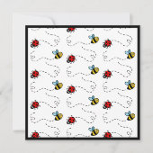 Personalisierte Ladybird und Hummel Einladung (Vorderseite)