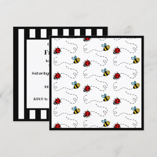 Personalisierte Ladybird und Hummel Einladung
