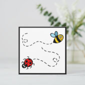 Personalisierte Ladybird und Hummel Einladung (Stehend Vorderseite)
