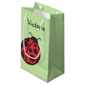 Personalisierte Ladybug-Geschenktasche Kleine Geschenktüte (Vorderseite Schrägansicht)