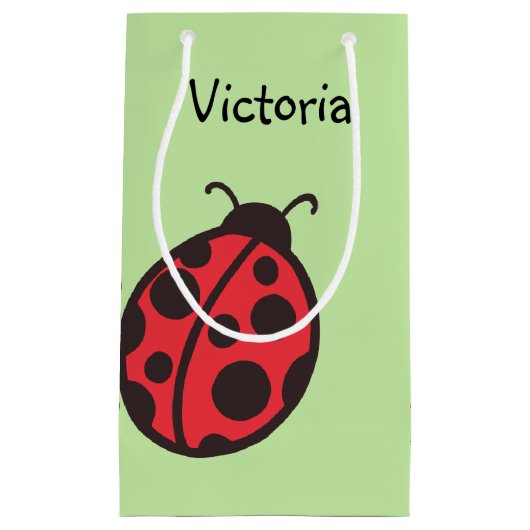 Personalisierte Ladybug-Geschenktasche Kleine Geschenktüte (Vorderseite)