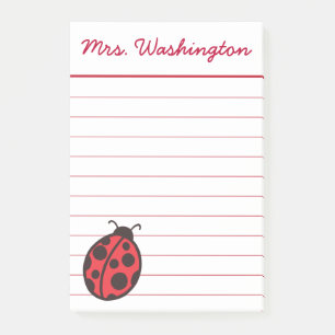 Personalisierte Ladybug Post It Notes Post-it Klebezettel