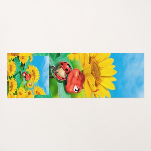 Personalisierte Ladybug-Sonnenblumen Yoga-Matte Yogamatte (Rückseite (Horizontal))