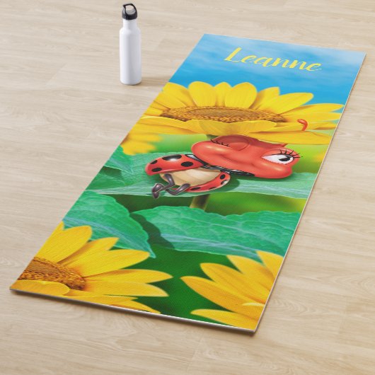 Personalisierte Ladybug-Sonnenblumen Yoga-Matte Yogamatte (Beispiel)
