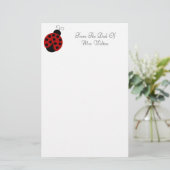 Personalisierte Ladybug Stationery Briefpapier (Stehend Vorderseite)
