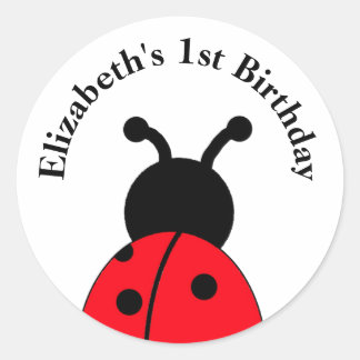 Personalisierte Ladybug Stickers mit Namen und Jah