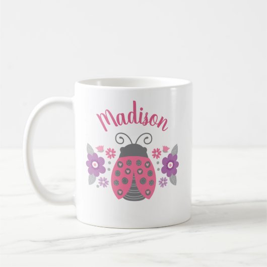 Personalisierte Ladybug-Tasse Kaffeetasse (Links)