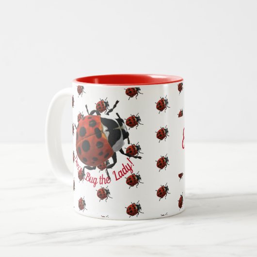 Personalisierte Ladybug-Tasse Zweifarbige Tasse (Vorderseite Links)