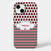 Personalisierte Ladybugs & Strips-Handy-Fall Case-Mate iPhone Hülle (Rückseite)