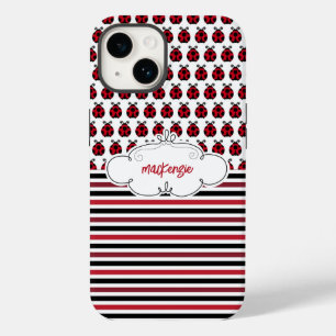 Personalisierte Ladybugs & Strips-Handy-Fall Case-Mate iPhone 14 Hülle