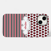 Personalisierte Ladybugs & Strips-Handy-Fall Case-Mate iPhone Hülle (Rückseite (Horizontal))