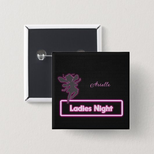 Personalisierte Ladys Night mit glühender Fairy Button (Vorne & Hinten)