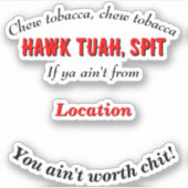 Personalisierte Lage von Hawk Tuah Aufkleber (Vorderseite)