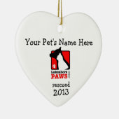 Personalisierte Lakeshore TATZEN-Herzverzierung Keramikornament (Rechts)