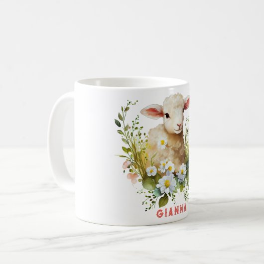 Personalisierte Lamm-Kaffee-Tasse Kaffeetasse (Vorderseite Links)
