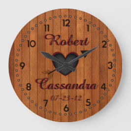 Personalisierte Land-Art Imitat-Holz Wand-Uhr Große Wanduhr