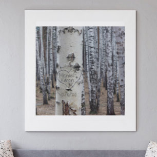 Personalisierte ländliche geschnitzte Namen im Her Leinwanddruck