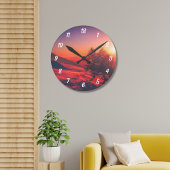 Personalisierte Landschaft Runde Wanduhr
