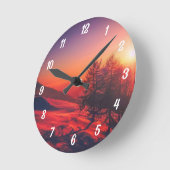 Personalisierte Landschaft Runde Wanduhr (Winkel)