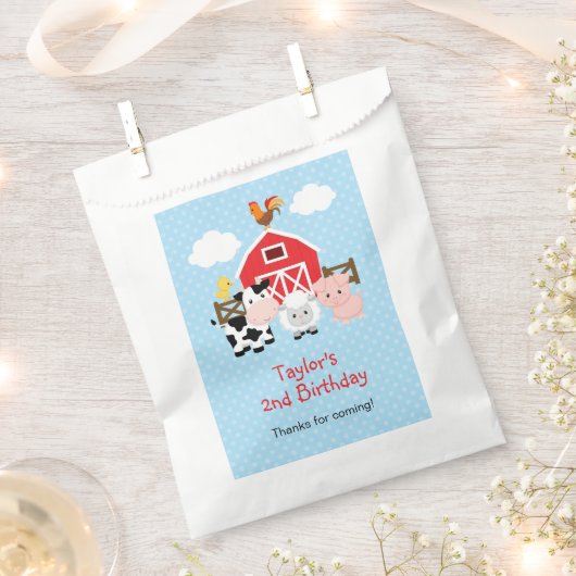 Personalisierte Landtiere (blau) Gefälligkeitsflag Geschenktütchen (Ausgeschnitten)