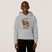 Personalisierte Landtiere "Hello" Baby Horse Hood Hoodie (Vorne ganz)