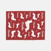 Personalisierte Langhaar Dackel Red Dog Blanket Fleecedecke (Vorderseite (Horizontal))