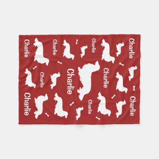 Personalisierte Langhaar Dackel Red Dog Blanket Fleecedecke (Vorderseite (Horizontal))