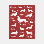 Personalisierte Langhaar Dackel Red Dog Blanket Fleecedecke (Vorderseite)