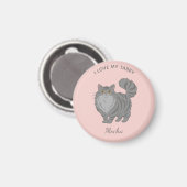 Personalisierte Langhaar-Graue-Tabby-Katzenmutter Magnet (Vorderseite/Rückseite)