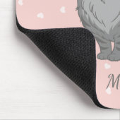 Personalisierte Langhaargraue Tabby-Katze Mousepad (Ecke)