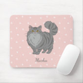 Personalisierte Langhaargraue Tabby-Katze Mousepad (Mit Mouse)