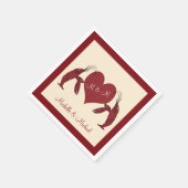 Personalisierte Langusten mit Herz Serviette (Ecke)