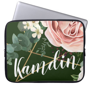Personalisierte Laptop-Hülle Geometrischer Garten  Laptopschutzhülle