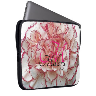 Personalisierte Laptop-Hülle mit Blumenmonogramm Laptopschutzhülle