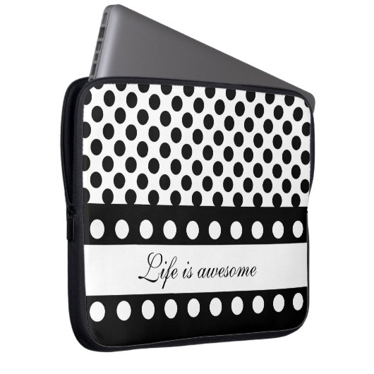 Personalisierte Laptop-Hülse: Schwarz-weiße Laptopschutzhülle (Vorne Rechts)