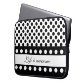 Personalisierte Laptop-Hülse: Schwarz-weiße Laptopschutzhülle (Vorderseite Links)