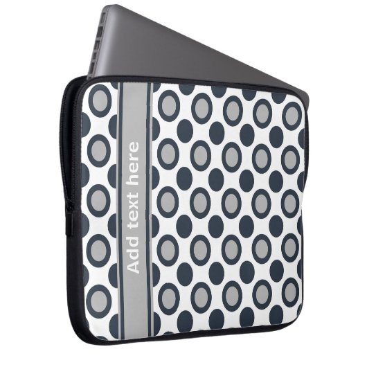 Personalisierte Laptop-Hülse: Schwarze silberne Laptopschutzhülle (Vorne Rechts)