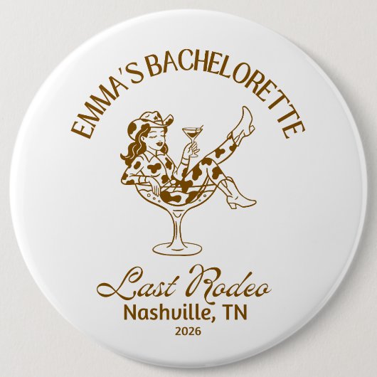 Personalisierte Last Rodeo Knöpfe Button (Vorderseite)