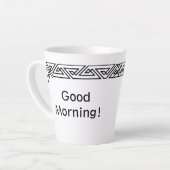 Personalisierte Latte-Tasse für Schwarzweiß-Dreie Milchtasse (Linke Ecke)