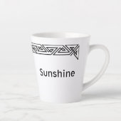 Personalisierte Latte-Tasse für Schwarzweiß-Dreie Milchtasse (Rechts)