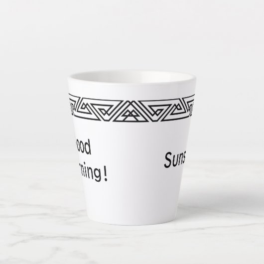 Personalisierte Latte-Tasse für Schwarzweiß-Dreie Milchtasse (Vorderseite)