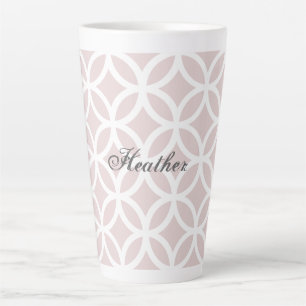 Personalisierte Latte Tasse in rosa Diamantmuster